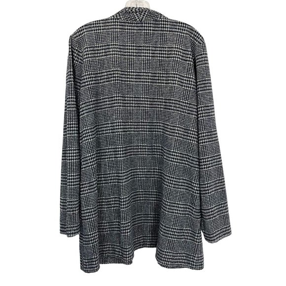 J. Jill Wearever Collection Navy Blue & Gray Plaid Terry Cloth Open Jacket LARGE - Picture 2 of 4